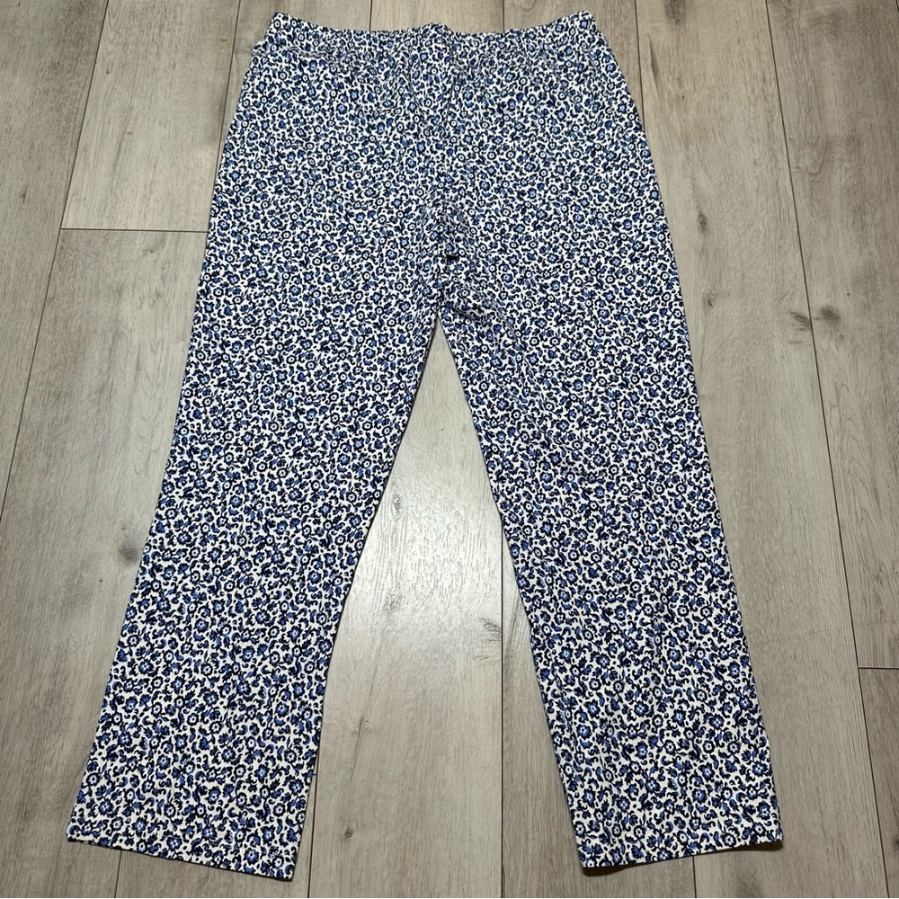 Lands' End Size L Holiday Floral Lounge Sleepwear Comfy Drawstring Elastic Pant - Picture 5 of 6
